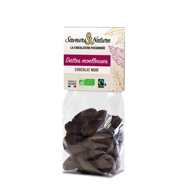 Sachet de dattes enrobées de chocolat noir bio - 1
