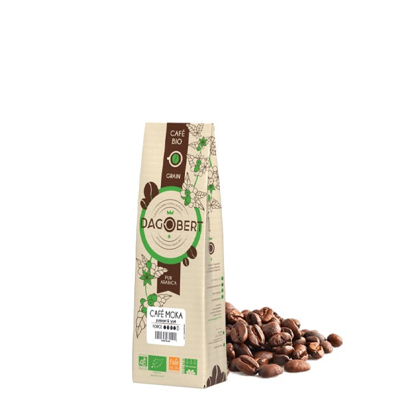 Les Cafés Dagobert -- Mélange café moka Guji 100% arabica, bio et équitable - grains (origine Ethiopie) - 250 g